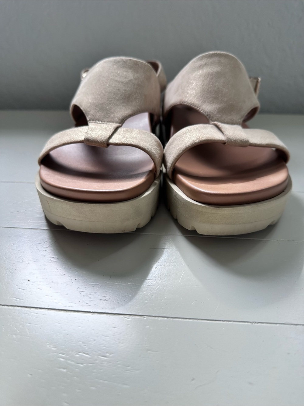 Vionic Alondra Lug Metallic Cream Platform Slingback Sandal - Women Sz 7 - Picture 7 of 9